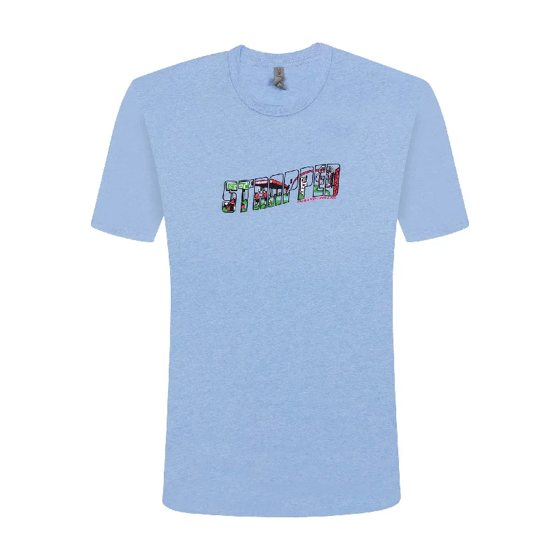 T-Shirt-Turtleneck-Strapped Iowa T-Shirt | Light Blue