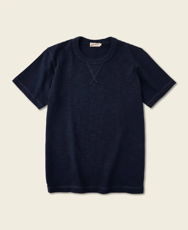 T-Shirt-Biker-10.5 oz US Cotton Tubular Gusset T-Shirt - Indigo