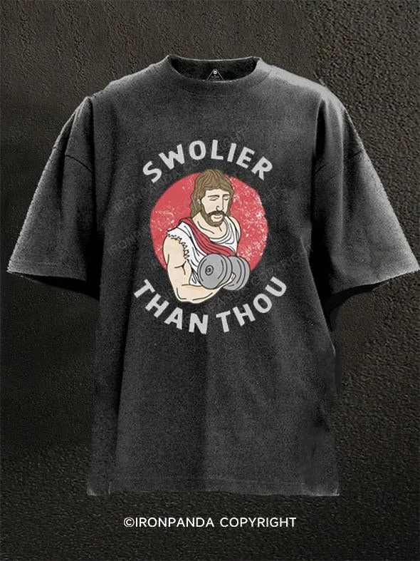 T-Shirt-Retro-swolier than thou Washed Gym Shirt