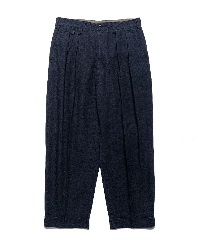 Pants-Sweatpants-Beams Plus Lost & Found 2Pleats Cotton Ripstop Navy