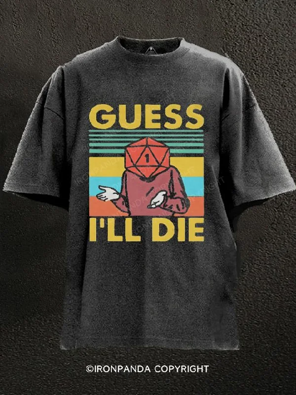 T-Shirt-Sportswear-Guess I'LL Die Washed Gym Shirt