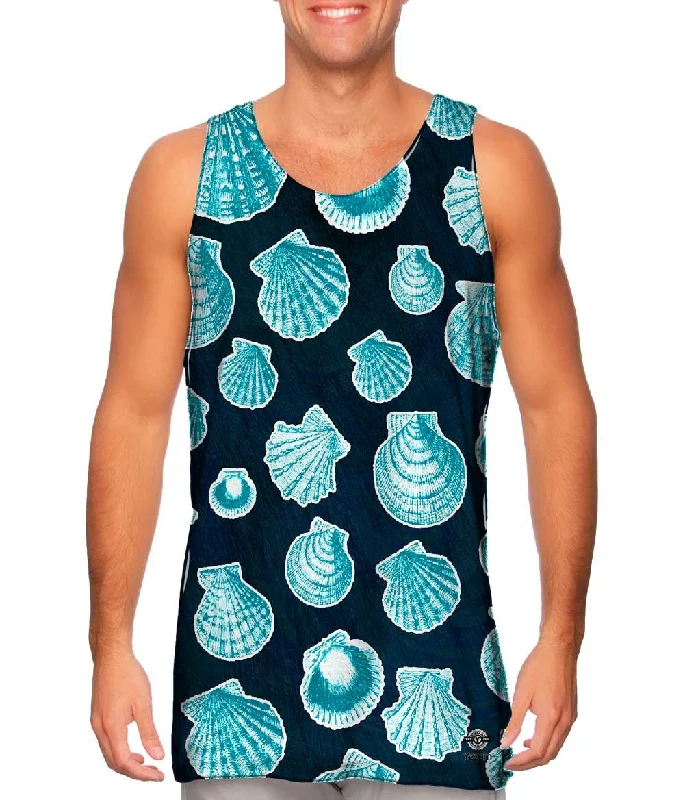 Tank-Top-Printed-Eager Shells Blue