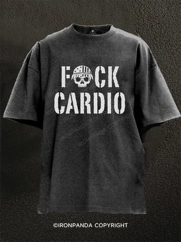 T-Shirt-Boho-f*ck cardio Washed Gym Shirt