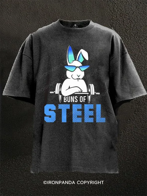 T-Shirt-Cotton-Buns Of Steel Washed Gym Shirt