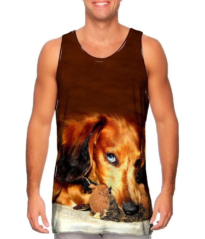 Tank-Top-Bamboo-Dachshund With Chew Toy