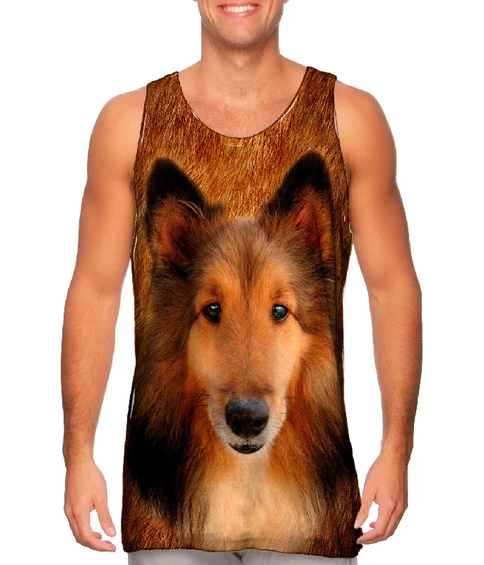 Tank-Top-Loose-Fit-Adorable Collie Face