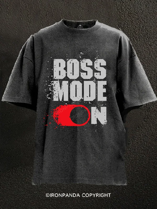 T-Shirt-Outdoor-boss mode Washed Gym Shirt