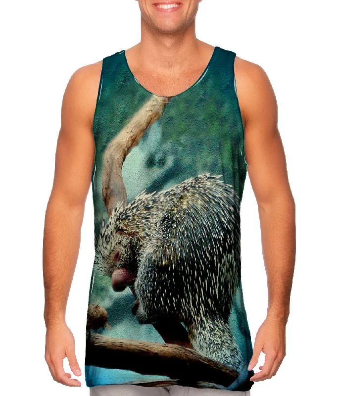 Tank-Top-Beige-Cute Prehensile Porcupine