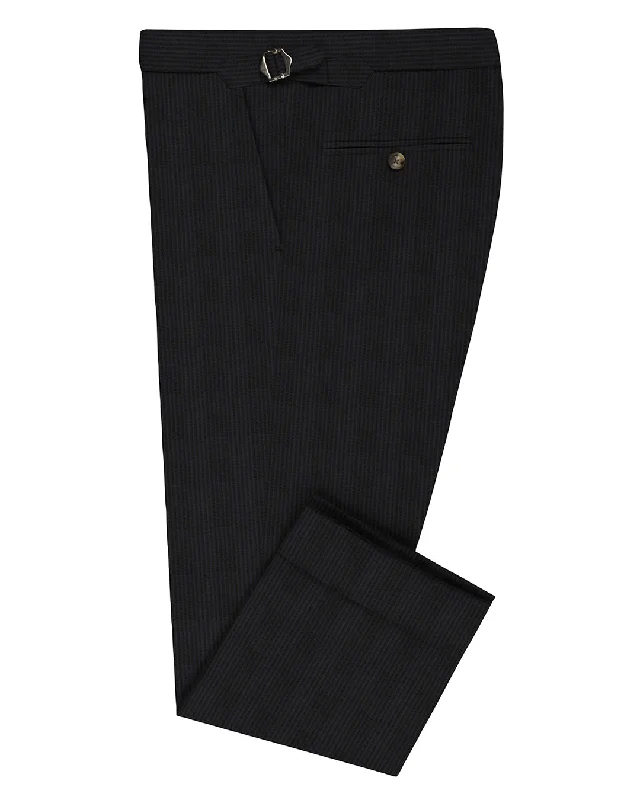 Pants-Sportswear-Loro Piana: Dark Olive Stripe Seersucker