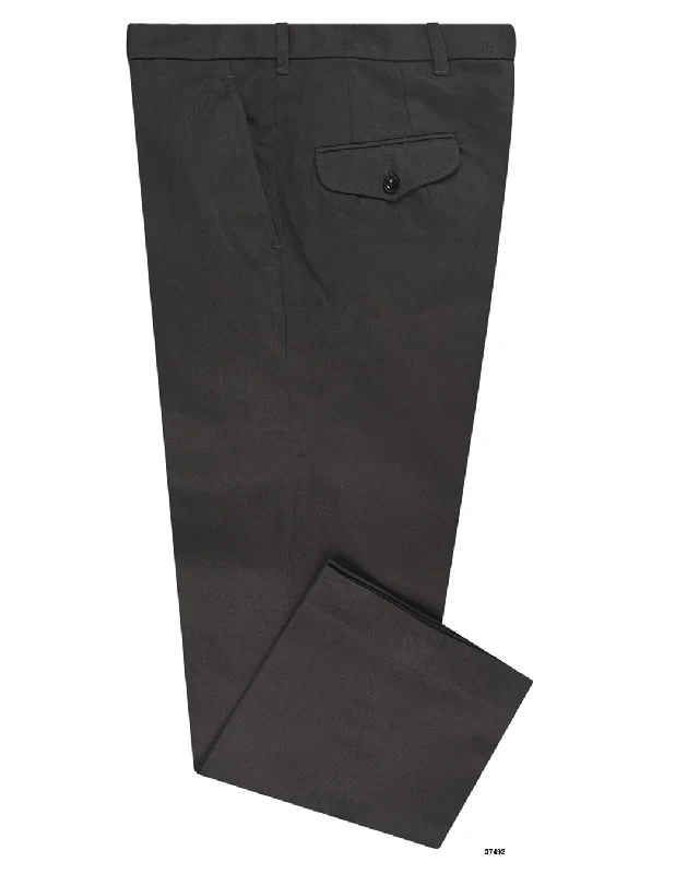 Pants-Cropped-Dark Charcoal Grey Twill Pant