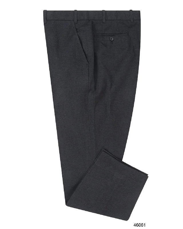 Pants-Regular-Fit-Midnight Grey Cotton Gabardine Twill