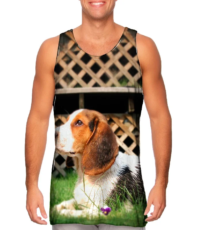 Tank-Top-Camping-Beagle Flower Lover