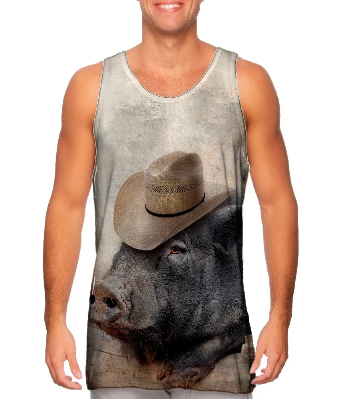 Tank-Top-Surfing-Cowboy Saloon Pig