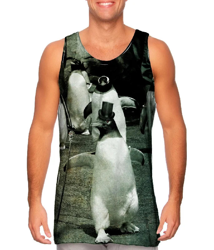 Tank-Top-Trendy-Dancing Top Hat Penguin