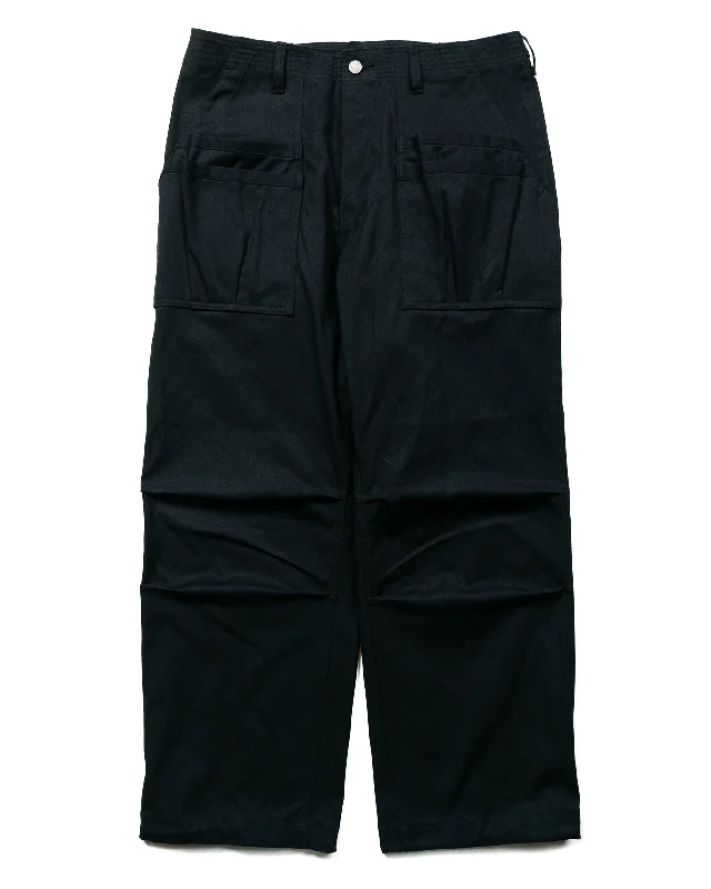 Pants-Retro-Sassafras Overgrown Fatigue Pants Selvedge Duck Black