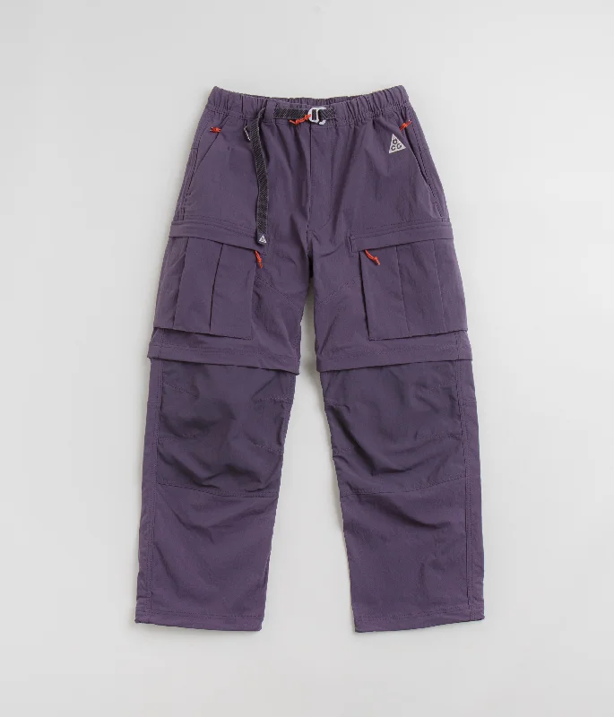 Pants-Striped-Nike ACG Smith Summit Cargo Pants - Dark Raisin / Black / Summit White