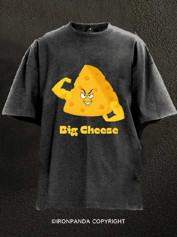 T-Shirt-Hip-Hop-Big Cheese Washed Gym Shirt