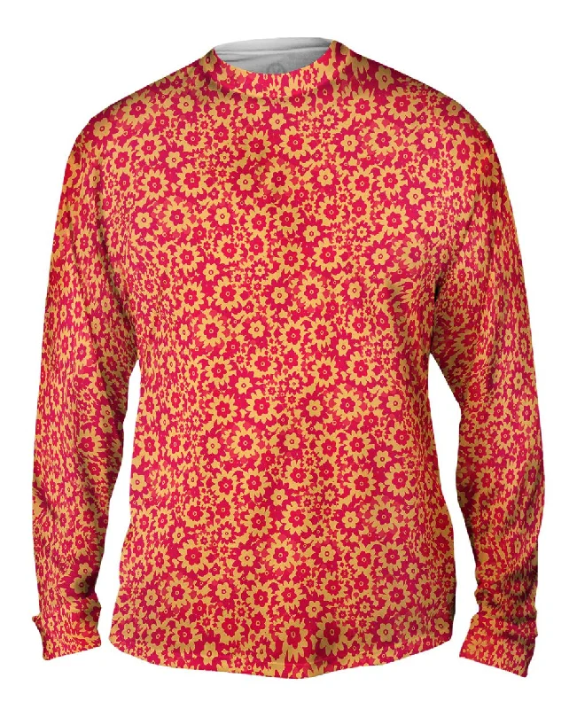 Long-Sleeve-Embroidered-Flower Parade Magenta Fucsia