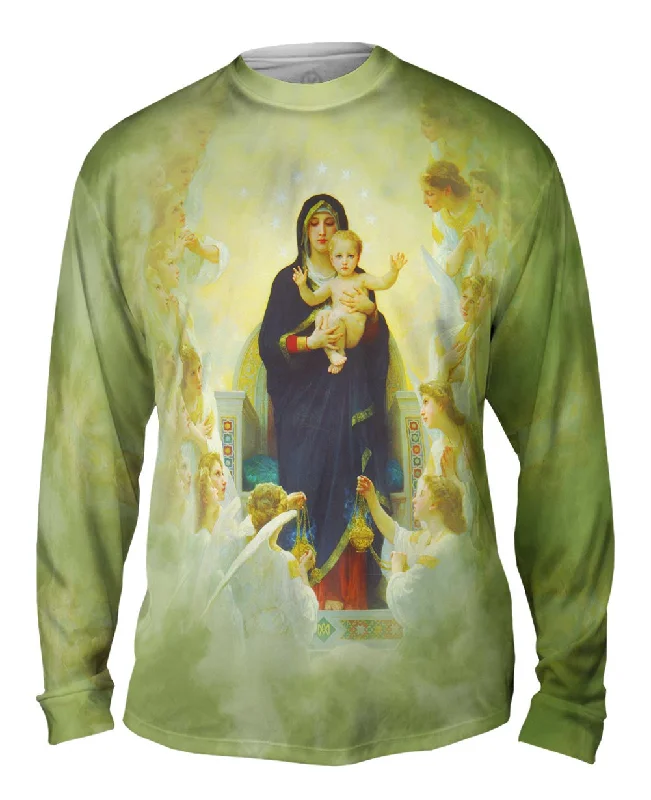 Long-Sleeve-Brown-William Adolphe Bouguereau - "Virgin with Jesus and Angels"