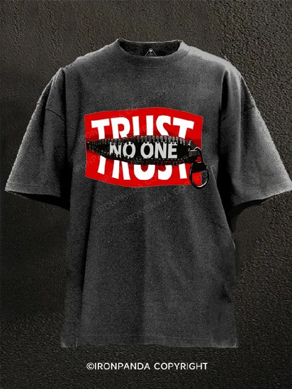 T-Shirt-Hemp-Trust No One Washed Gym Shirt