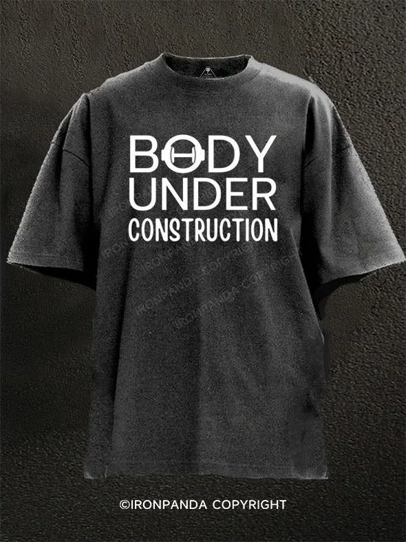 T-Shirt-Cotton-BODY UNDER CONSTRUCTION Washed Gym Shirt