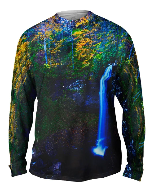 Long-Sleeve-Tactical-West Virginia Fall Foliage Forest Autumn Waterfall