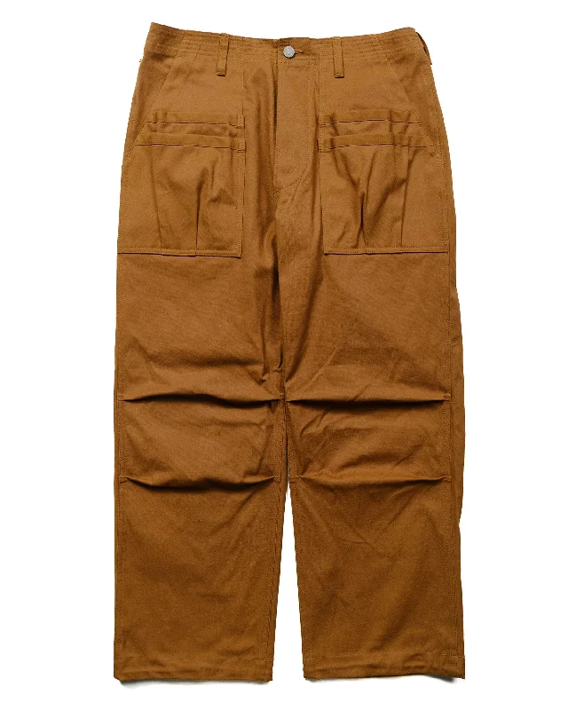 Pants-Y2K-Style-Sassafras Overgrown Fatigue Pants Selvedge Duck Brown