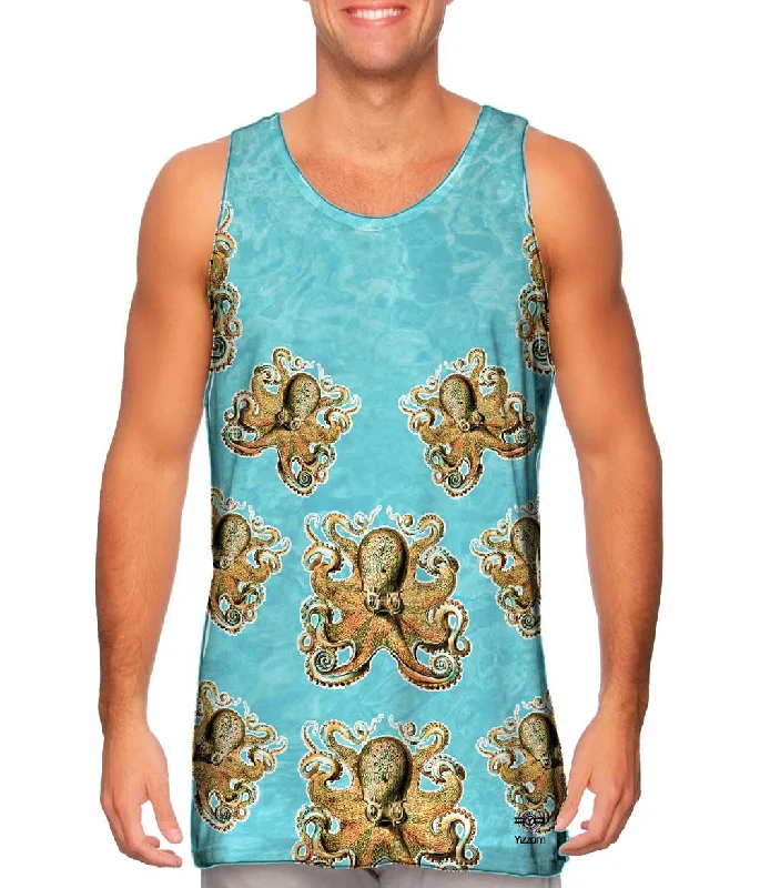 Tank-Top-Yellow-Cheerful Orange Octopus