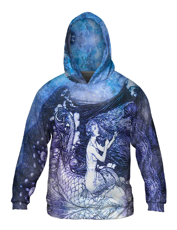 Hoodie-Vintage-Arthur Rackham - "Mermaid Gold Emblems "