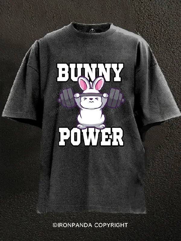 T-Shirt-Minimalist-BUNNY POWER Washed Gym Shirt