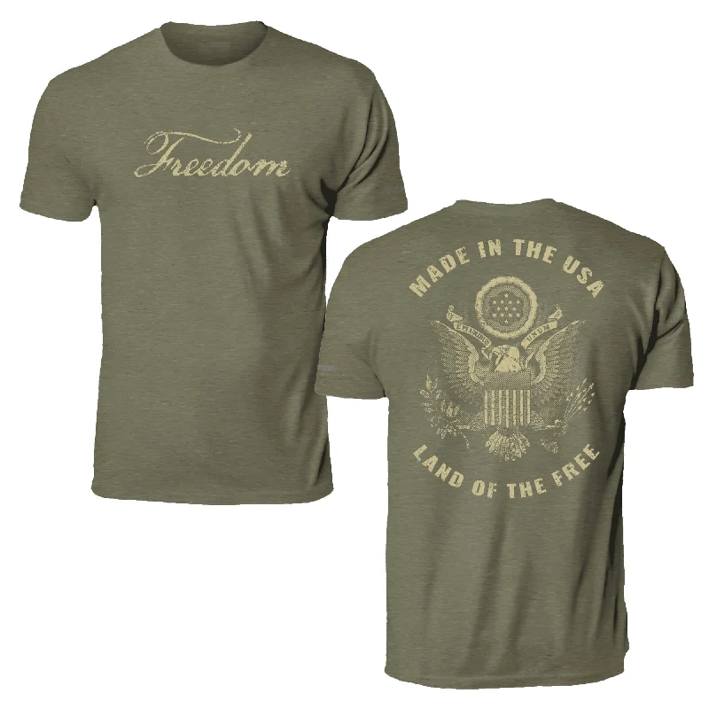 T-Shirt-Solid-Color-Land Of The Free Classic T-Shirt