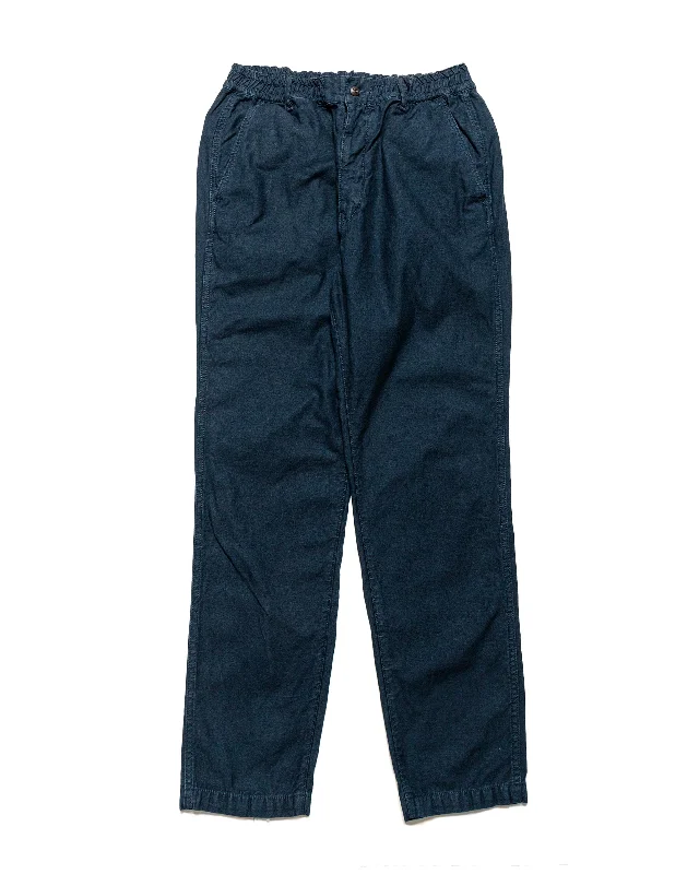 Pants-Techwear-Sage de Cret Cotton/Linen Back Satin Tapered Pants Navy