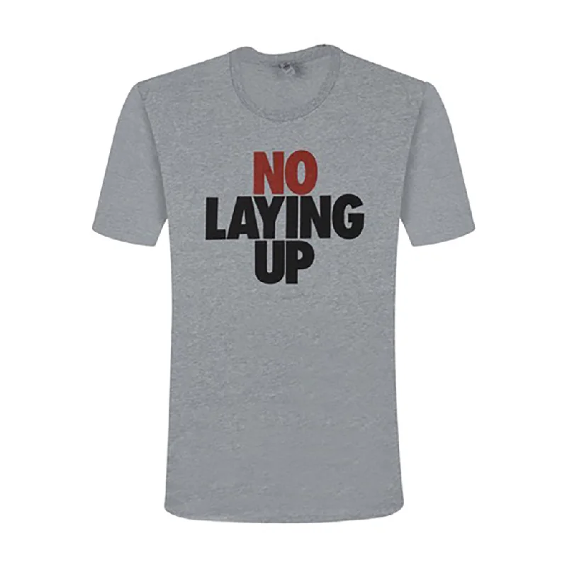 T-Shirt-Solid-Color-The Fall No Laying Up T-Shirt | Wine & Black on Grey