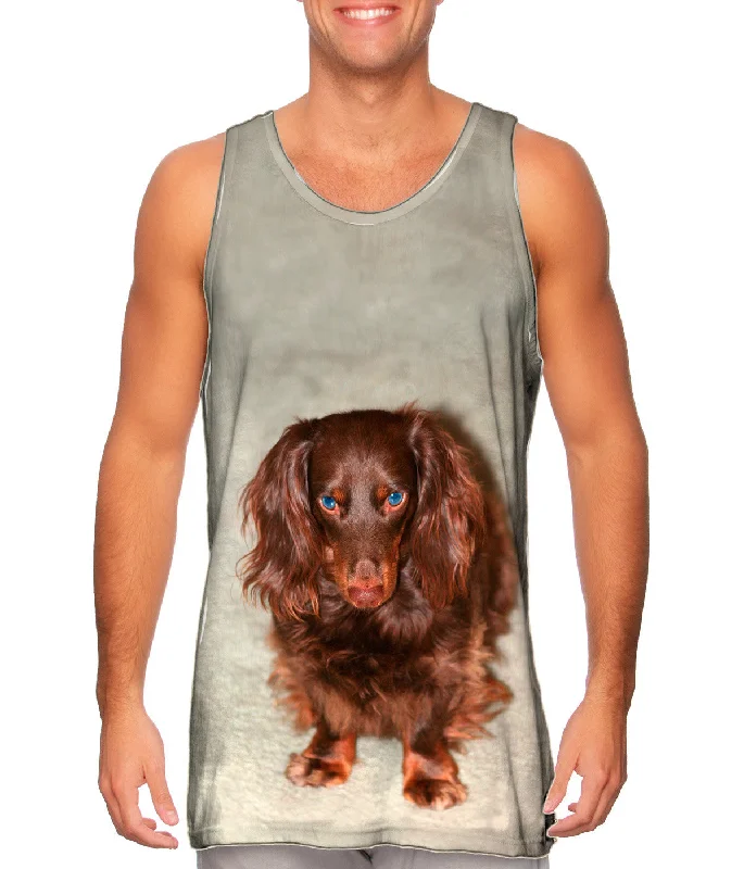 Tank-Top-Round-Neck-Bad Mood Chocolate Dachshund