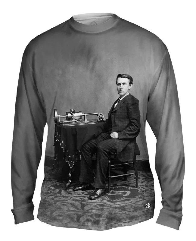 Long-Sleeve-Performance-Thomas Edison And Phonograph