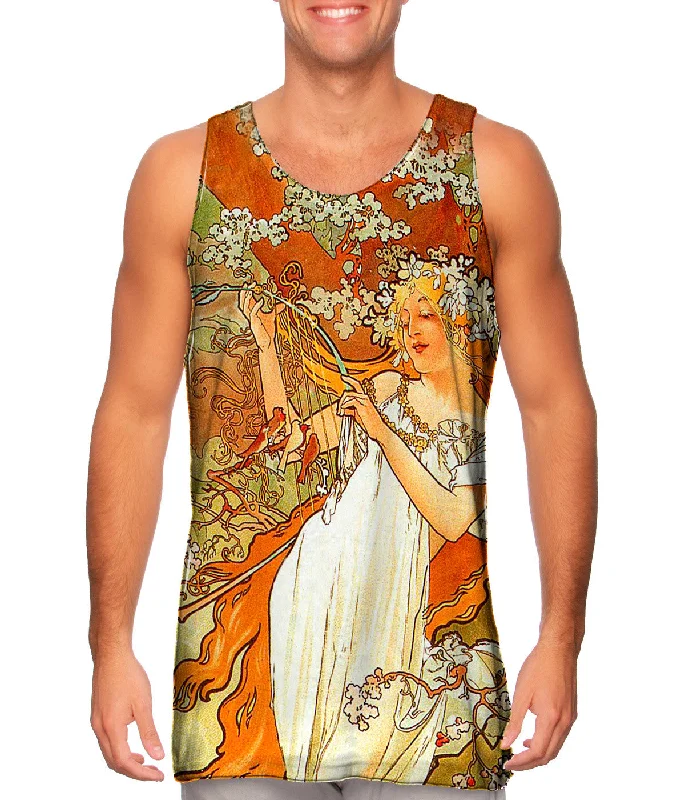 Tank-Top-College-Alphonse Mucha - "Spring" (1896)