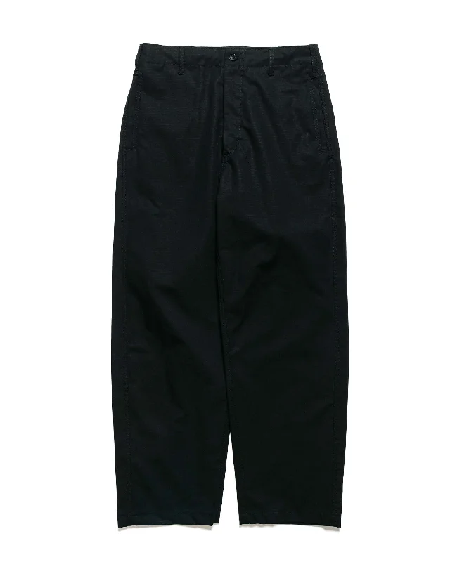 Pants-Grey-Engineered Garments Workaday Utility Pant Black Cotton Ripstop