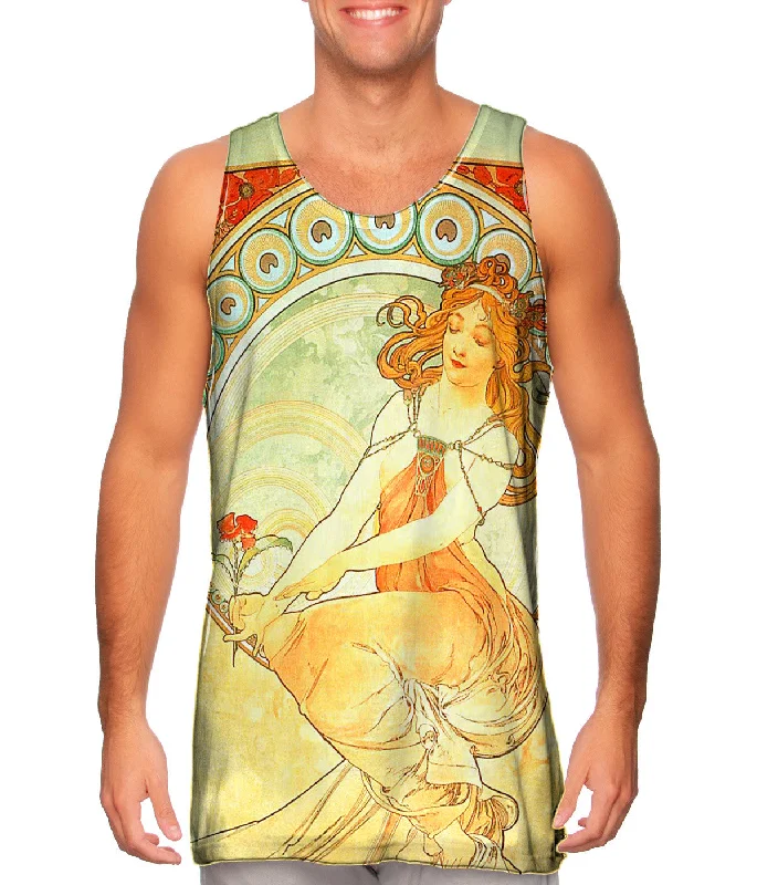 Tank-Top-Daily-Wear-Alphonse Mucha - "The Arts Painting" (1898)