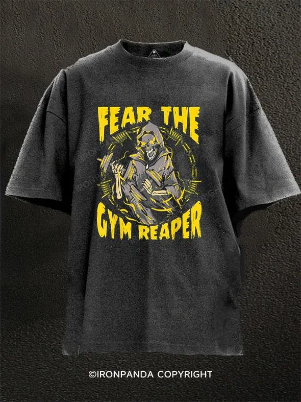 T-Shirt-Family-Matching-FEAR THE GYM REAPER Washed Gym Shirt