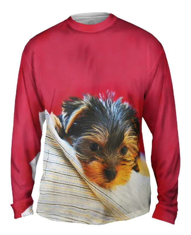 Long-Sleeve-Hip-Hop-Yorkie On Bed