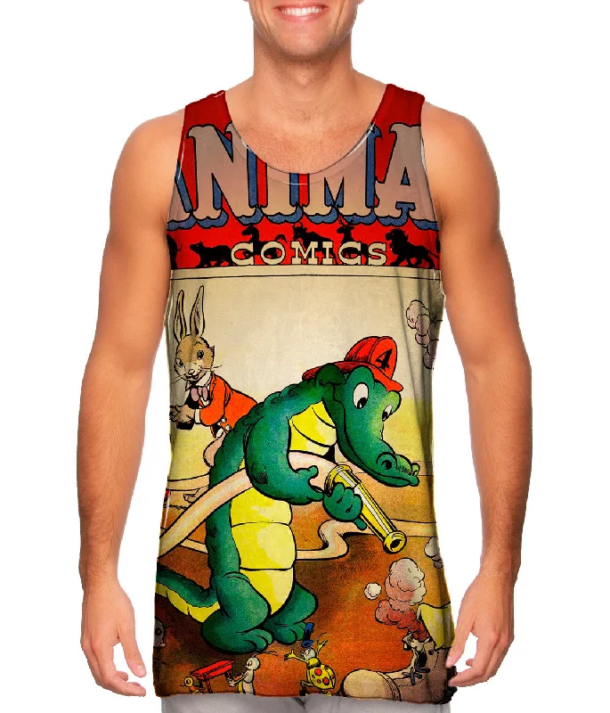 Tank-Top-Running-Alligator Fun Comic Retro