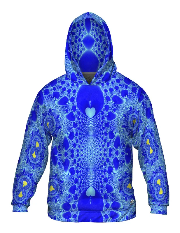 Hoodie-Y2K-Style-Blue Fractal Heart