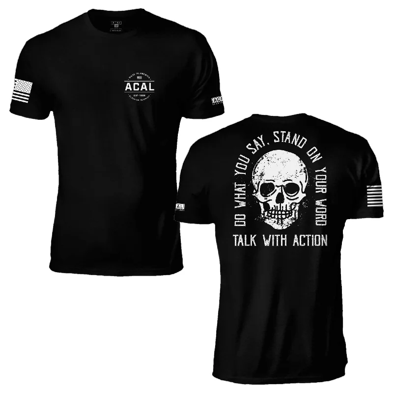 T-Shirt-V-Neck-Talk With Action T-Shirt