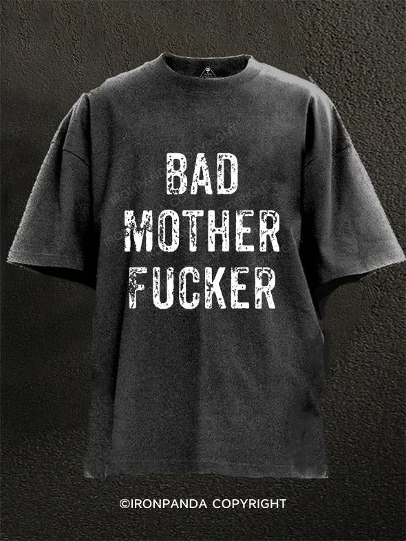 T-Shirt-Cotton-Bad Mother Fucker Washed Gym Shirt