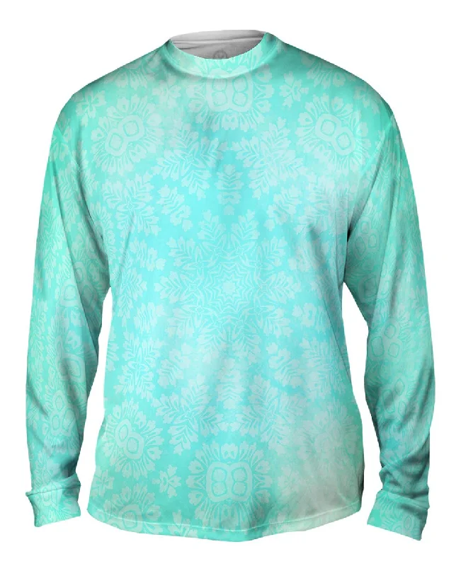 Long-Sleeve-Striped-Floral Goddess Green Turquoise