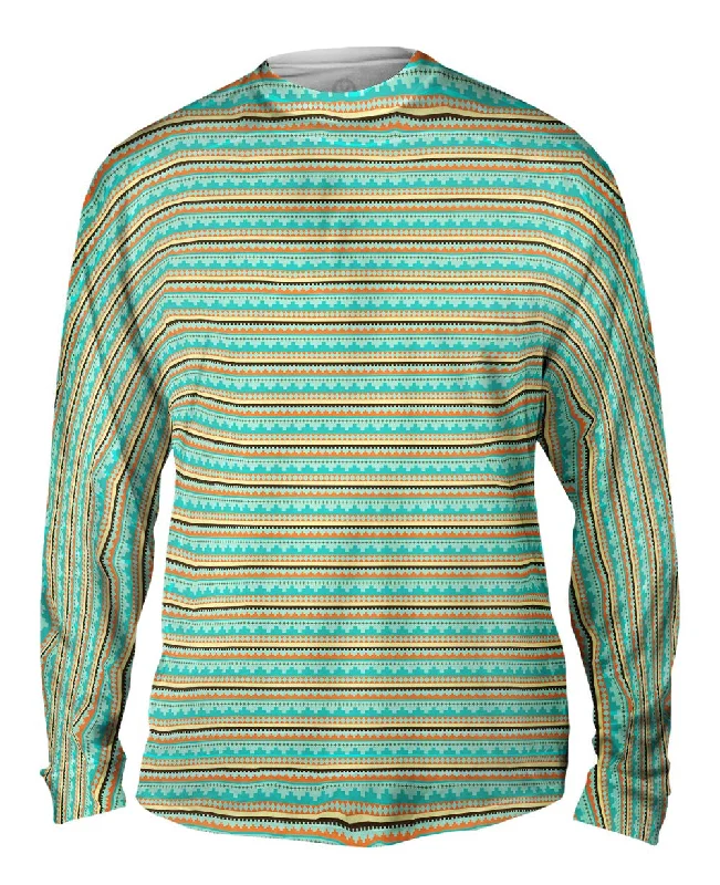 Long-Sleeve-Stretch-Tribal Blue Sky