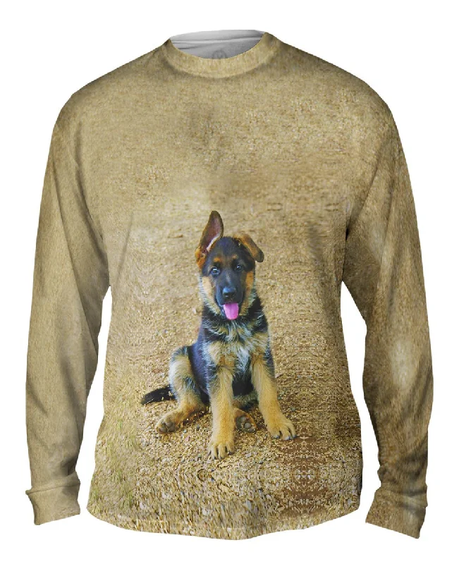 Long-Sleeve-Spandex-German Shepherd Puppy