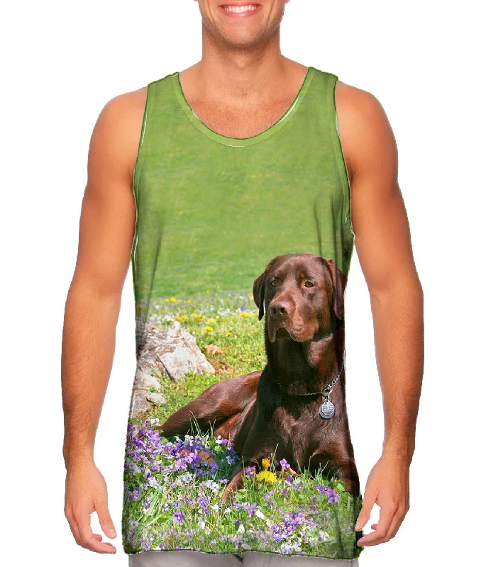 Tank-Top-Nylon-Chocolate Lab In Spring