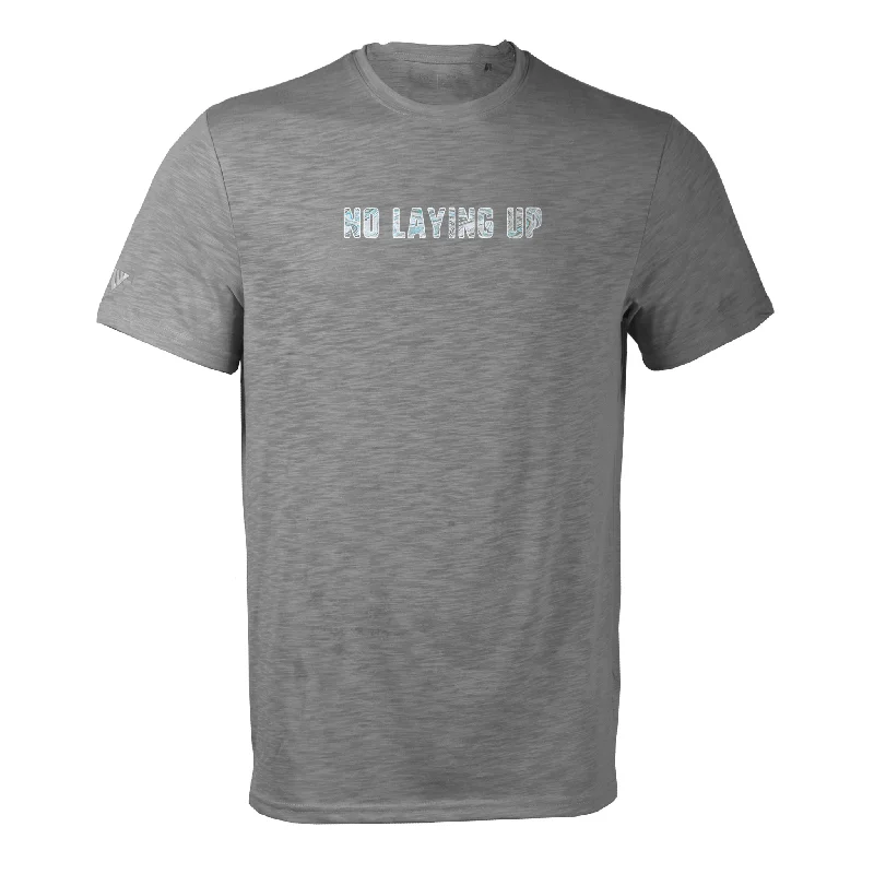 T-Shirt-Blue-No Laying Up Marble Print T-shirt by Levelwear | Grey