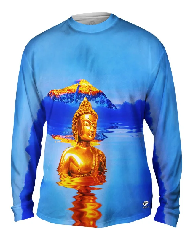 Long-Sleeve-Breathable-Golden Peaks Buddha And Mount Everest